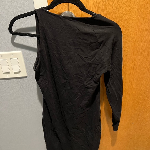 Womens Black Formal one shoulder dress - Picture 2 of 2